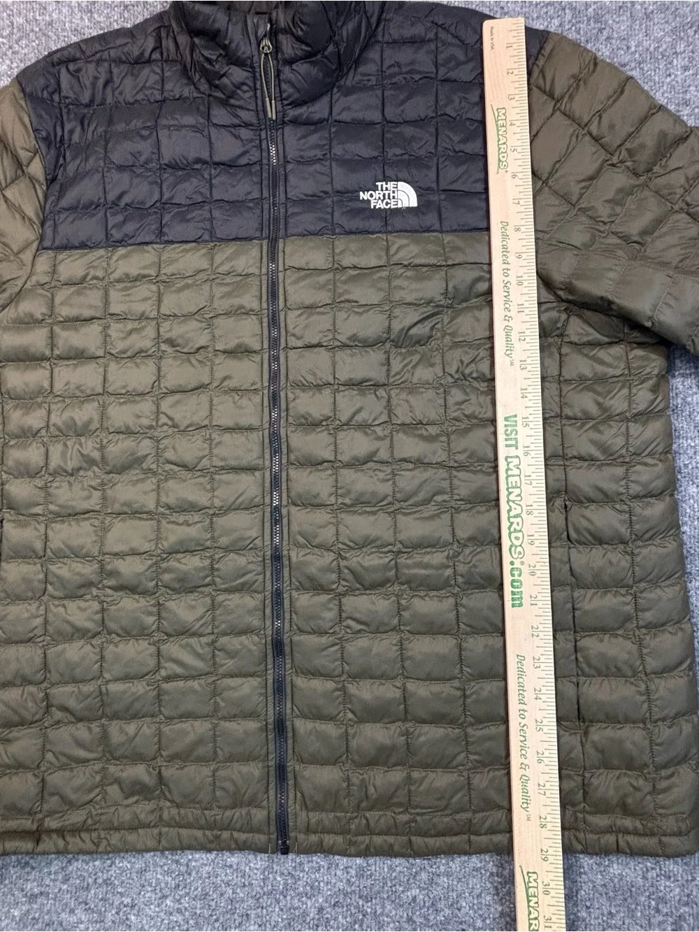The North Face ThermoBall Eco Jacket Mens XXL Olive Green Black Full Zip
